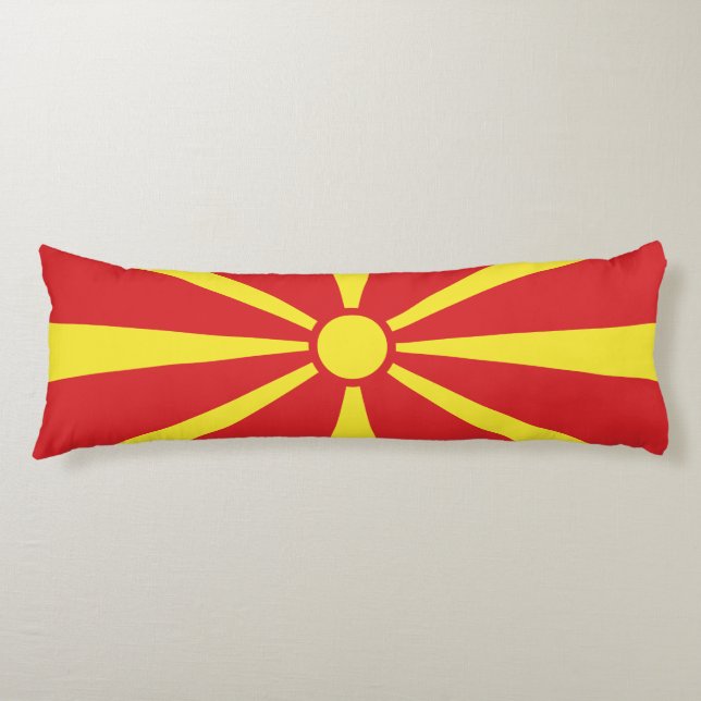 Coussins Longs Drapeau de Macédoine du Nord (Devant)