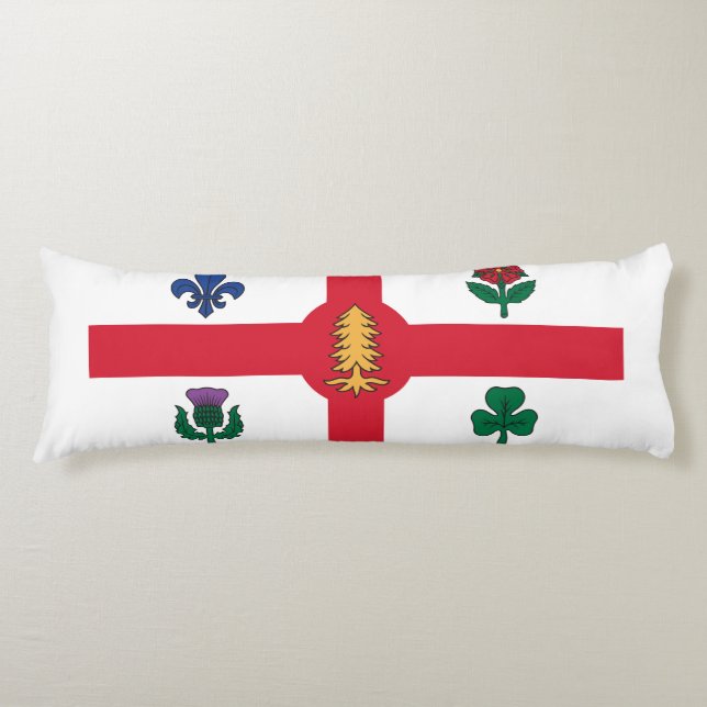 Coussins Longs Drapeau de Montréal, Québec Oreiller corporel (Devant)