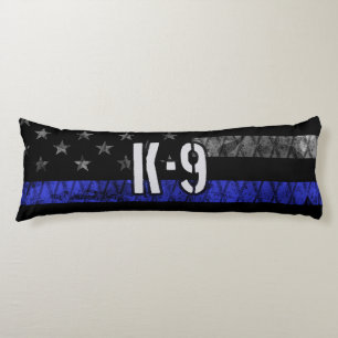 Coussins Longs Drapeau de police de l'unité K-9 en détresse