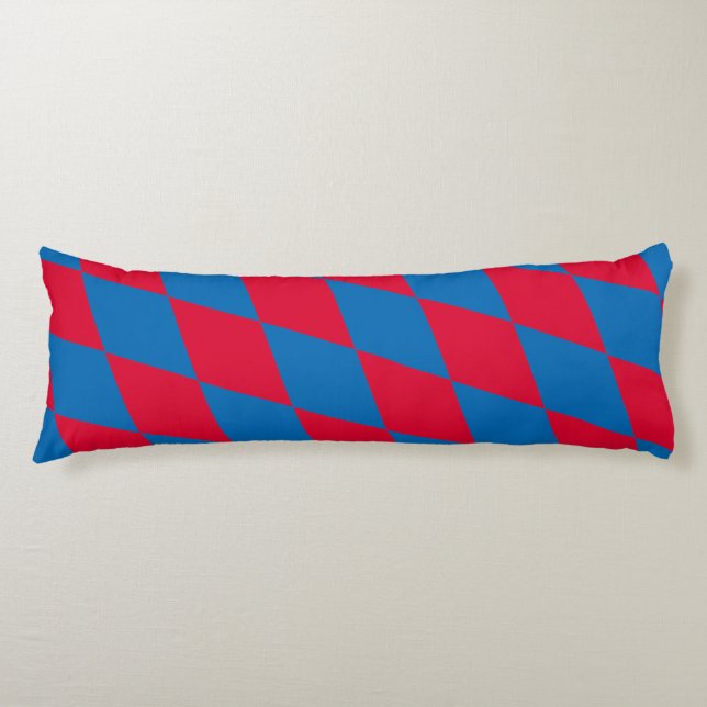 Coussins Longs Drapeau diamant Bavière bleu et rouge Motif (Devant)