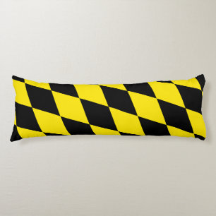 Coussins Longs Drapeau diamant de Bavière noire et jaune Motif