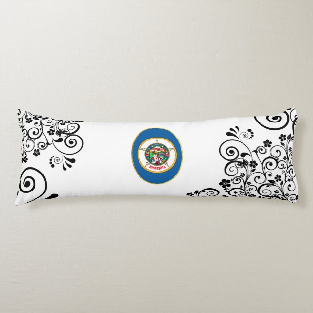 Coussins Longs Drapeau du Minnesota (Devant)