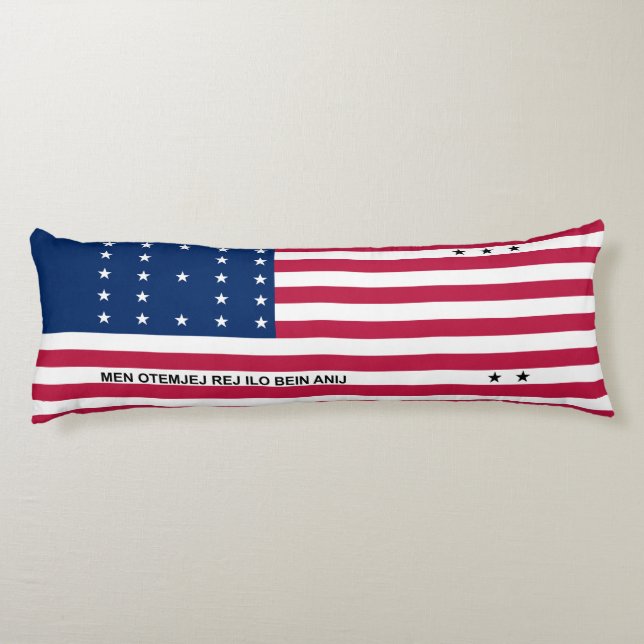 Coussins Longs Drapeau patriotique de l'atoll de Bikini (Dos)