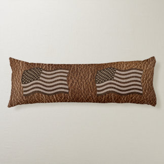 Coussins Longs Drapeau USA en cuir