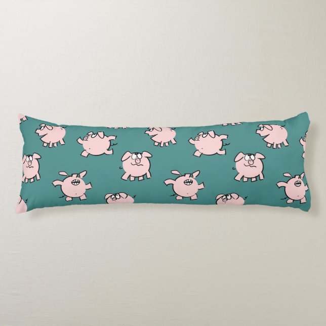 Coussins Longs Drôle Cartoon Motif Pig année Choisir la couleur C (Devant)