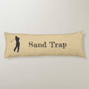 Coussins Longs Drôle Sable Trap Golf Design Cuir Look Sport Bod