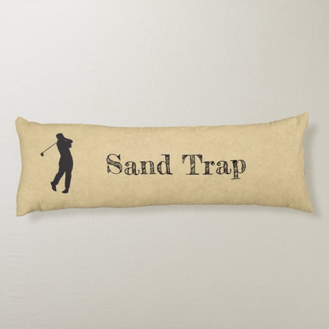 Coussins Longs Drôle Sable Trap Golf Design Cuir Look Sport Bod (Dos)