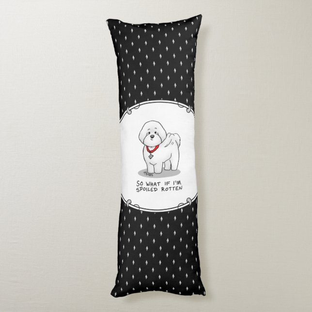 Coussins Longs Drôle Tourbé Bichon Frise Chien - mignon (Dos (Vertical))