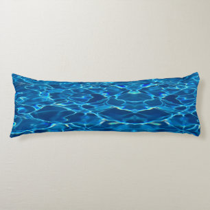 Coussins Longs Eau de la piscine bleu foncé