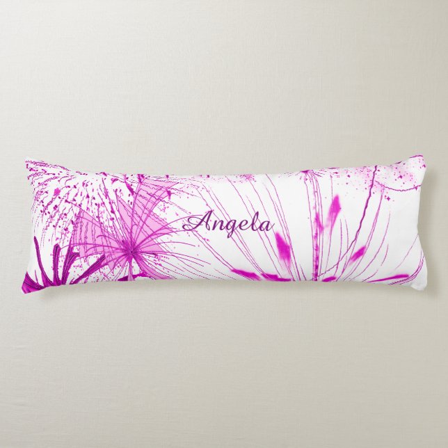 Coussins Longs Éclaboussure rose (Devant)