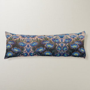 Coussins Longs Élégance chicorée bleu radiant - Floral 3D