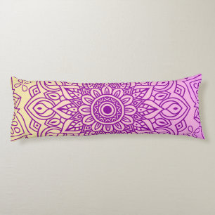 Coussins Longs Élégant Dégradé Purple Peach Motif Mandala