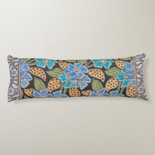 Coussins Longs Élégant Fleur Bleu Périwinkle Floral Classic