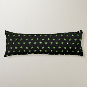 Coussins Longs Élégant Lit en verre étincelant Black Green Stars