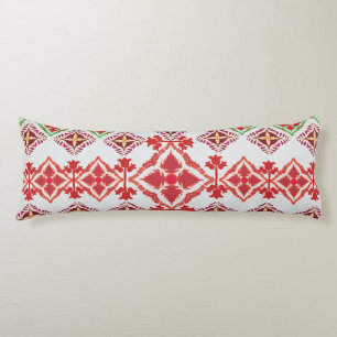 Coussins Longs Élégant Mandala Géométrique Rouge Textile de Lit &
