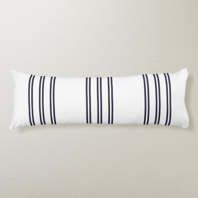 COUSSINS LONGS ÉLÉGANT SIMPLE MINIMALISTE AEGEAN STRIPE MARINE (Devant)