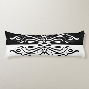 Coussins Longs Élégant style arlequin Abstrait noir et blanc