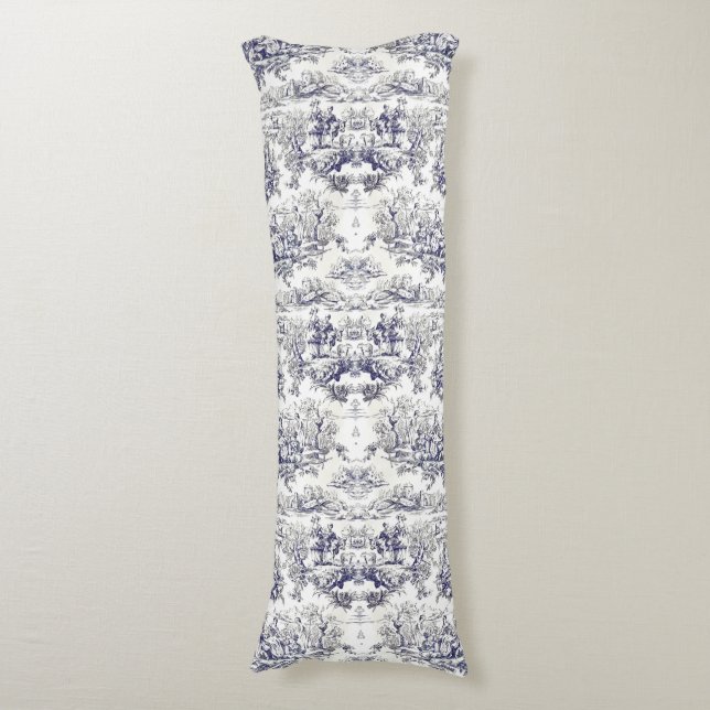 Coussins Longs Elégant vintage noir toile de jouy (Devant (Vertical))