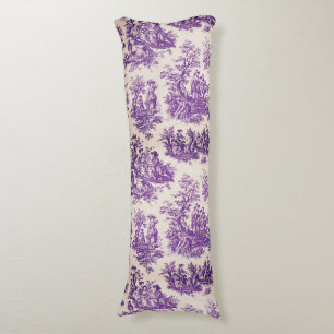 Coussins Longs Elégant vintage violet toile de jouy