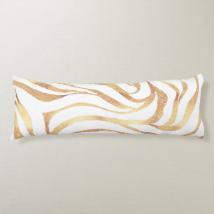 Coussins Longs Elégante Parties scintillant d'or Zebra White Pos