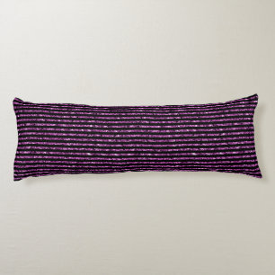 Coussins Longs Élégante Parties scintillant violet noir bande chi