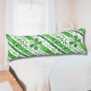 Coussins Longs Élégantes rayures vertes et blanches Shamrock Pail