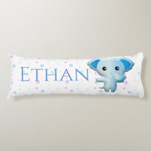 Coussins Longs Eléphant petit garçon bleu