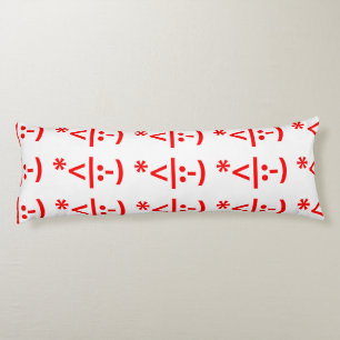 Coussins Longs Elfe de Noël Emoticon Xmas ASCII Texte Art