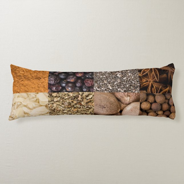 Coussins Longs Ensemble de collages d'épices et d'ingrédients ali (Devant)