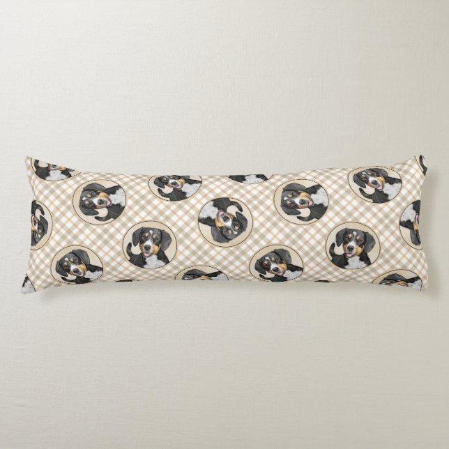 Coussins Longs Entlebucher Mountain Dog Painting Original Chien A (Devant)