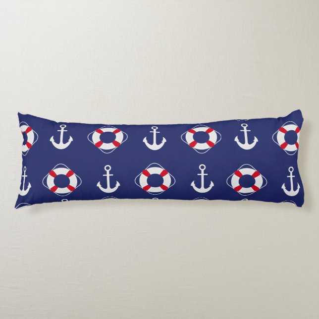 Coussins Longs Épargne-vie et Ancres Motif nautique (Devant)