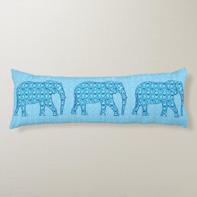 Coussins Longs Ephène de fleur de Lotus - turquoise (Devant)