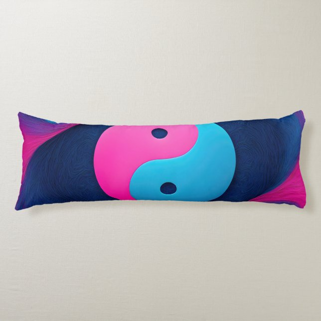 Coussins Longs Équilibre géométrique : Motif dynamique Yin Yang (Devant)