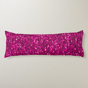 Coussins Longs Étincelles rose vif fausses paillettes