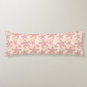 Coussins Longs Étoiles de mer et motif pastel rose corail