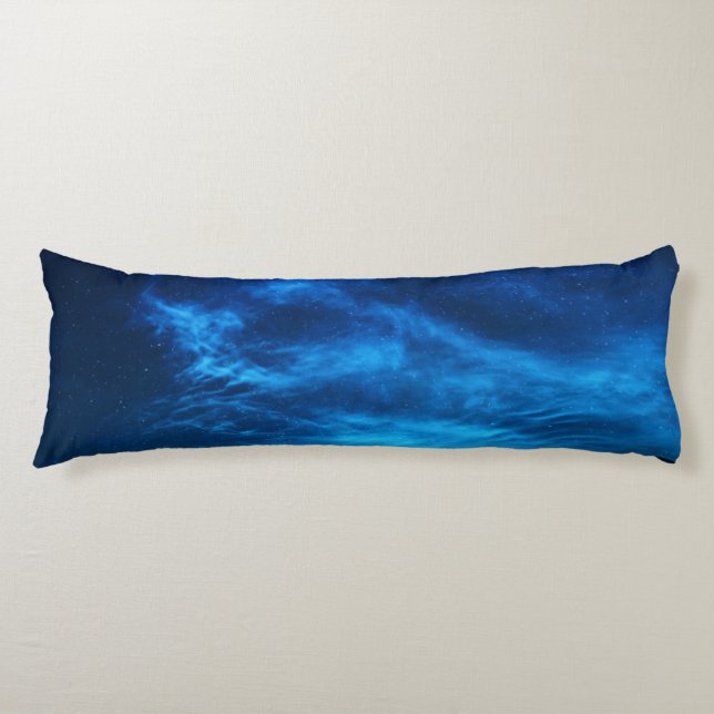 COUSSINS LONGS ÉTOILES LUMINEUSES DANS UN CIEL NOIR ET BLEU (Devant)