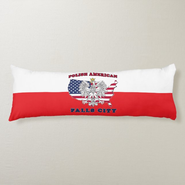 Coussins Longs Falls City Texas Polonais Américain (Devant)