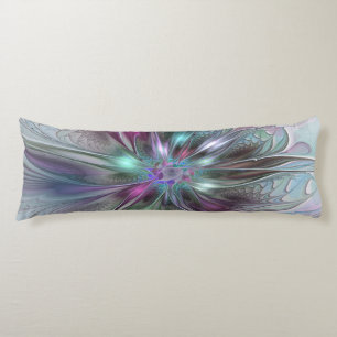 Coussins Longs Fantaisie Abstraite Moderne Fleur Fractale Colorée