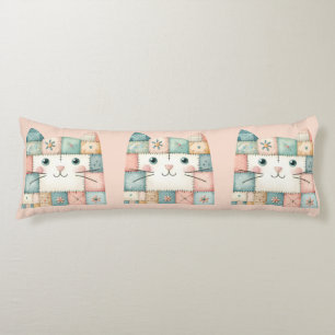 Coussins Longs Fausse Maison de Chat au Patchwork Pastel