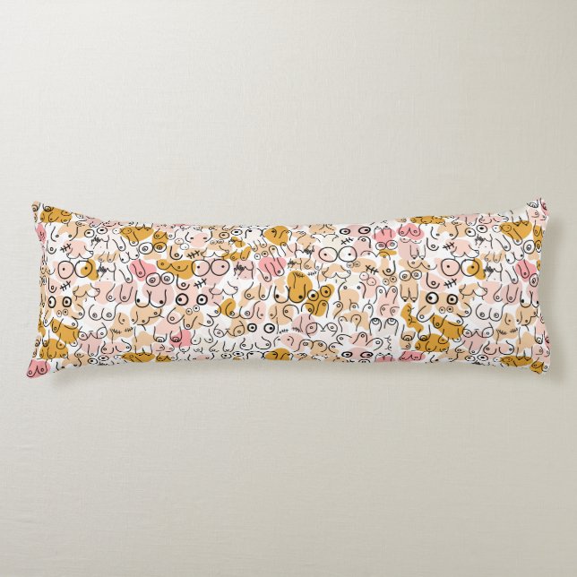 Coussins Longs femme motif drôle poitrine (Devant)