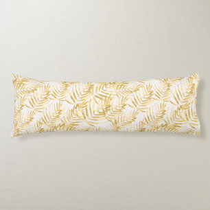 Coussins Longs Feuille de palme d'or tropicale