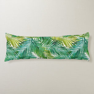 Coussins Longs Feuille de palmier verte île tropicale luxuriante 