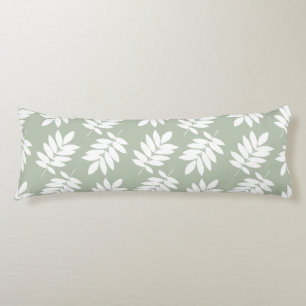 Coussins Longs Feuille de sureau grand motif 2 voies vert + blanc