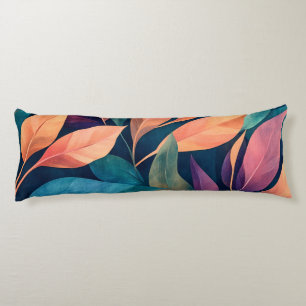 Coussins Longs Feuilles Abstraites Colorées