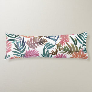 Coussins Longs Feuilles botaniques aquarelle Feuille florale co
