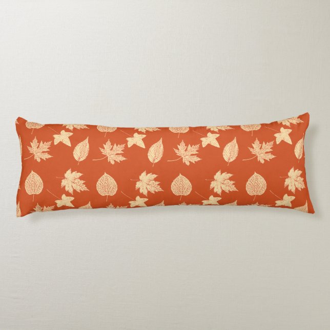 Coussins Longs Feuilles d'automne - mandarin orange (Dos)