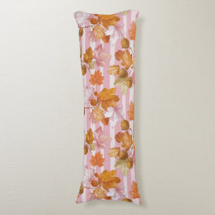Coussins Longs Feuilles d'automne rose et Motif d'Acorns - automn