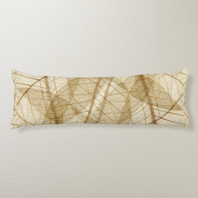 Coussins Longs Feuilles de dentelle de crème pâle rustique (Devant)