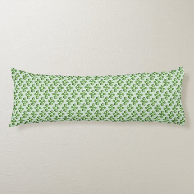 Coussins Longs Feuilles de Jade Succulent Vert sur Vert clair (Devant)