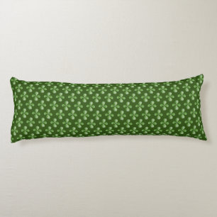 Coussins Longs Feuilles de Jade Succulentes Vertes sur fond Vert 